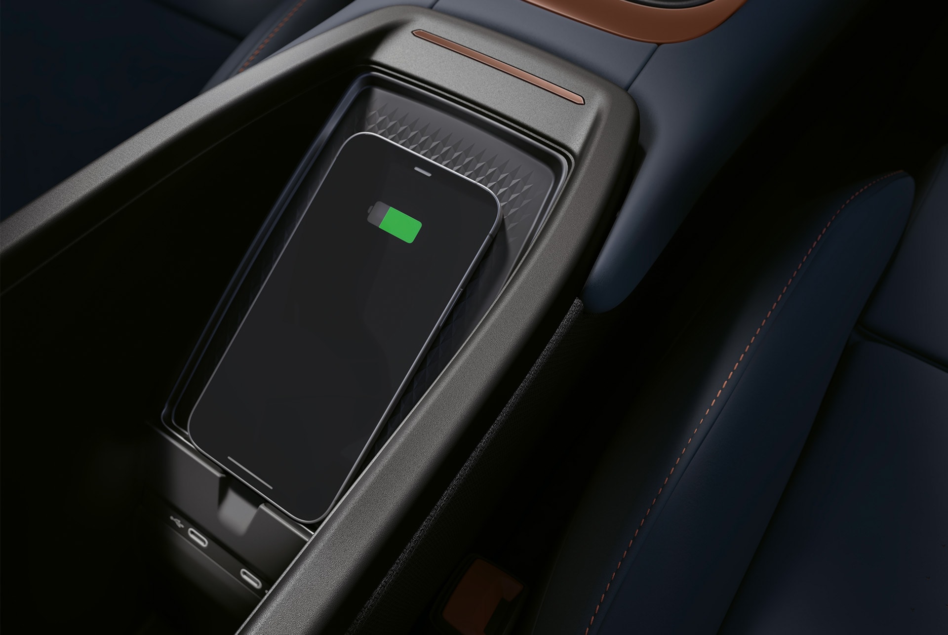 Smartphone connectat al carregador sense fils del CUPRA Born