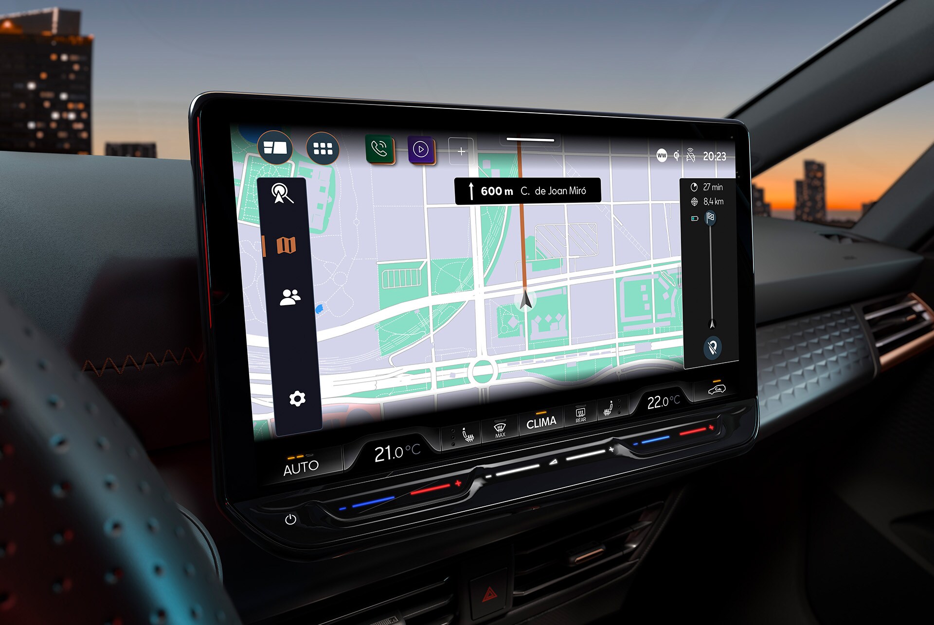 Pantalla d’informació i entreteniment de 12,9” del CUPRA Born