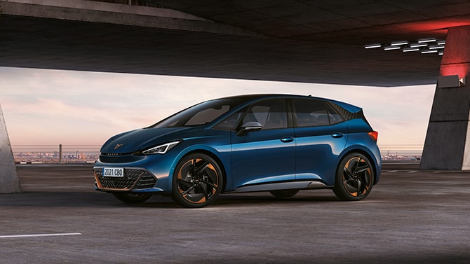 CUPRA Born 2024 in Aurora Blue colour - Electric Car Offers