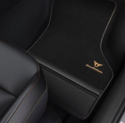 Carbon Fibre CUPRA Leon SP car mat.